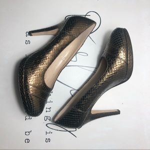 Julie Lopez | Chrome Snake Heels | Sz 9.5